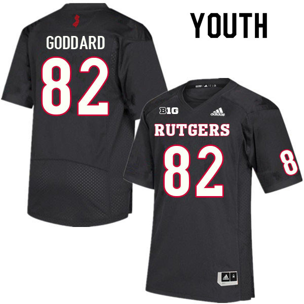 Youth #82 Myles Goddard Rutgers Scarlet Knights College Football Jerseys Sale-Black